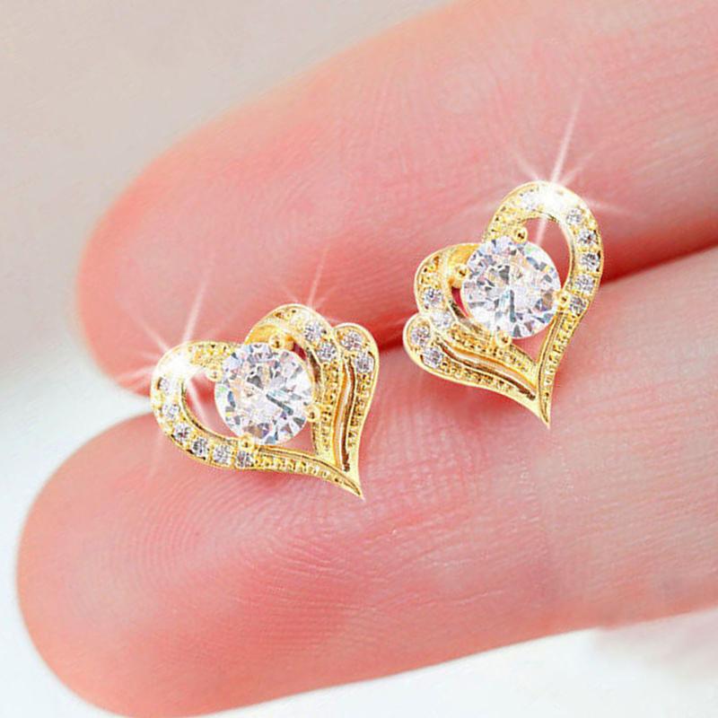 Bông Tai Nữ, Hình Trái Tim, Đồ Trang Sức Thời Trang, Làm Bằng Hợp Kim, Đinh Tán Tai, Pl.Q-1 Đôi, Thích Hợp Làm Quà Tặng Trang Sức Cho Bữa Tiệc 6