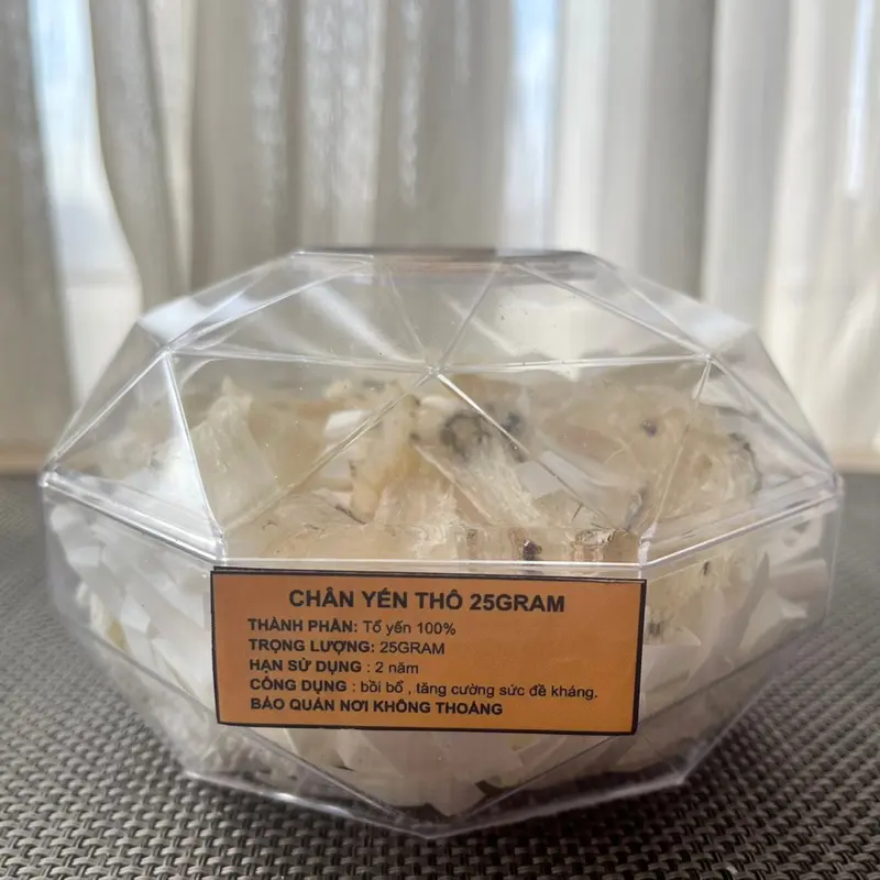 TỔ YẾN - Chân tổ yến thô ÍT LÔNG - ĐẸP 25gram tặng táo đỏ, đường, hạt chia, nhíp Food-Thực phẩm bổ sung hỗ trợ sức khoẻ - HỒNG MY YẾN 1