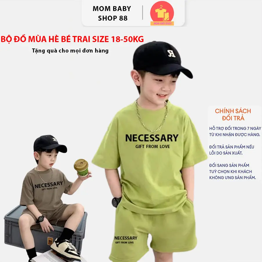 Đồ bộ bé trai mùa hè, bộ quần áo bé trai mùa hè mẫu N.E size 18-50kg, set đồ bộ cho bé, bộ đồ cộc tay bé trai chất liệu cotton thoáng mát thấm hút mồ hôi, Bộ hè bé trai