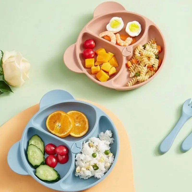 KHAY SILICON ĂN DẶM CHIA NGĂN CHO BÉ 1
