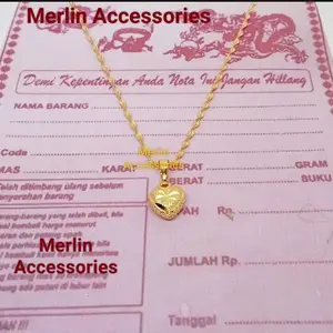 Kalung Melintir Liontin Love Lapis Emas 24k anti Luntur dan Karat Terlaris