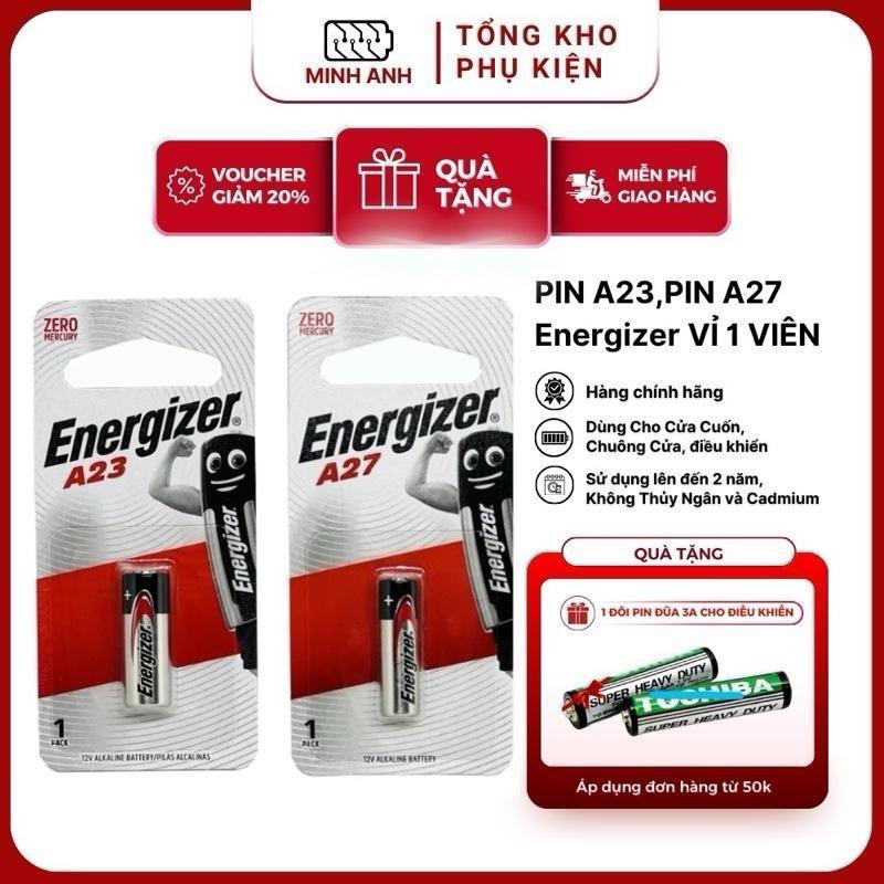 Pin A23, A27 Energizer 12V Alkaline ( vỉ 1 viên) pin cửa cuốn chính hãnġ (có tem phụ)