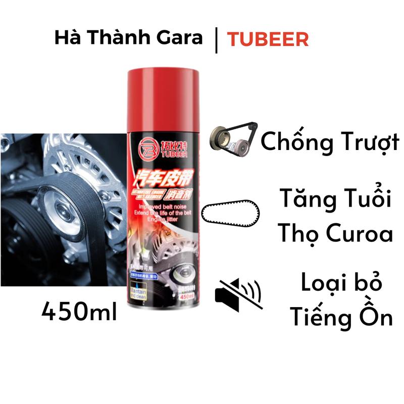 Xịt bôi trơn bảo dưỡng dây Curoa chính hãng TuBeer phục hồi dây đai cao su giảm tiếng ồn 450ml Phụ Tùng