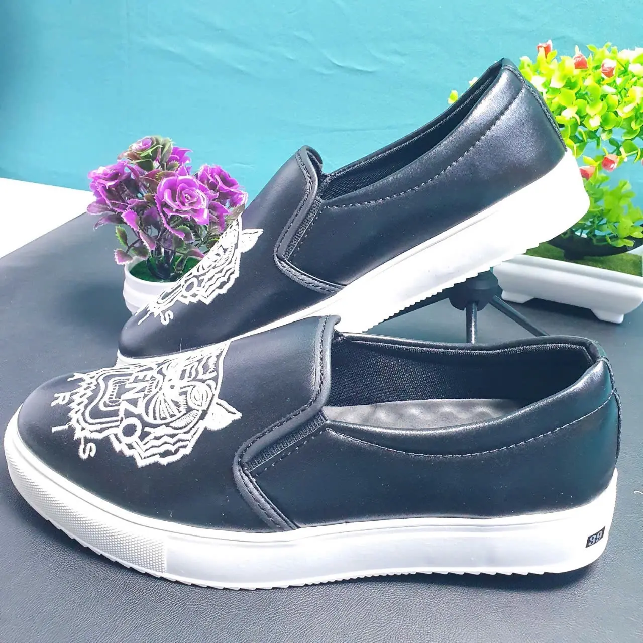 Giày lười nam mặt hổ thêu tay mới - Hàng chính hãng - Shoes