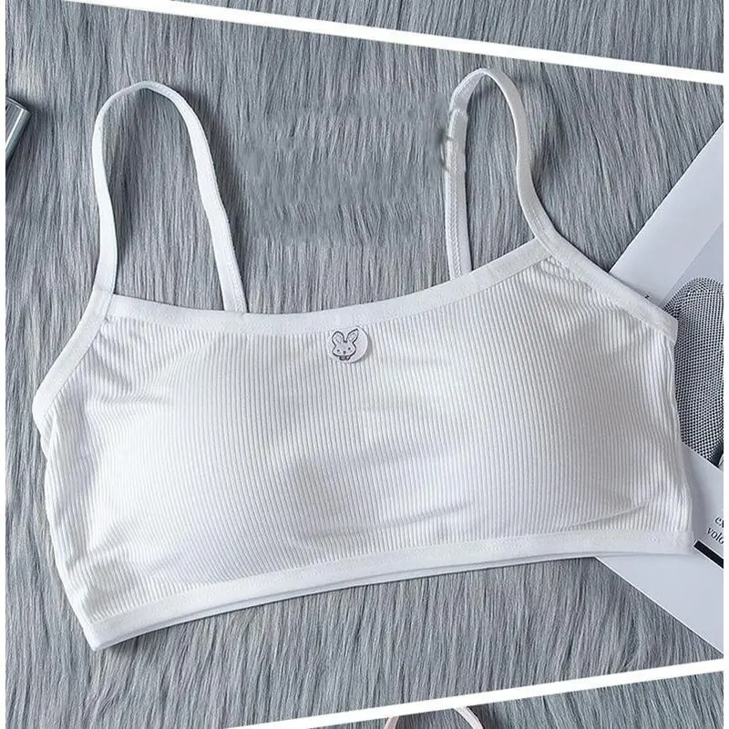 Combo 3 Áo lá học sinh gân tăm - mút đệm mỏng có thể tháo rời - dành cho học sinh cấp 1 cấp 2 Nữ Bra Top Women Kem 2