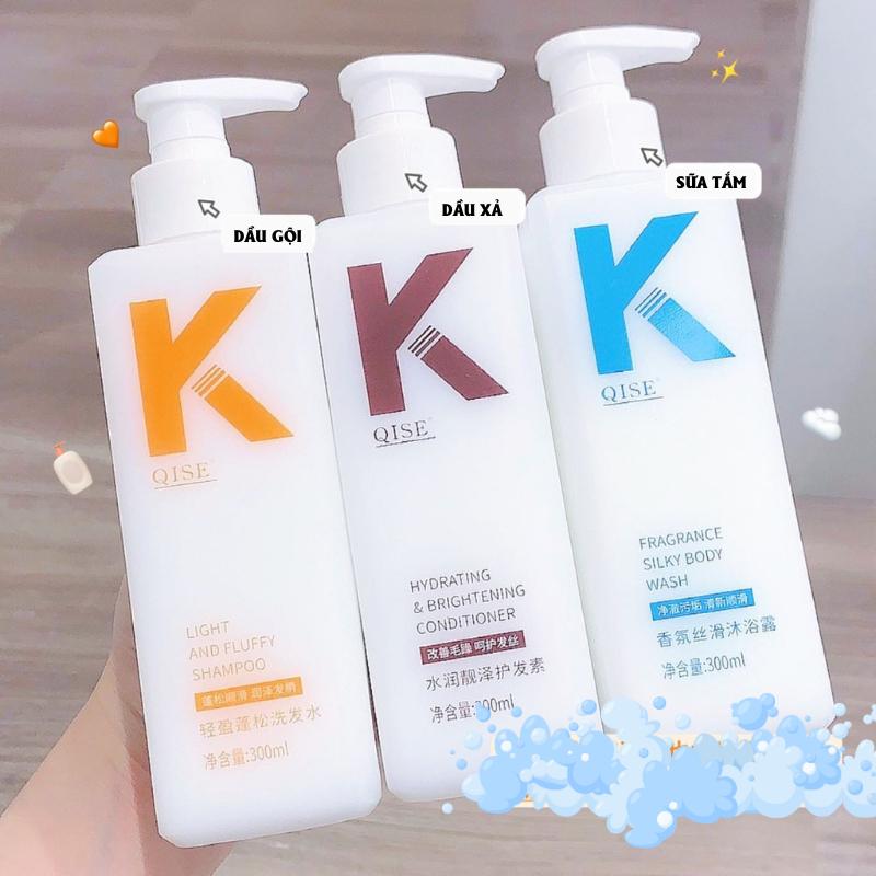 Combo dầu gội dầu xả sữa tắm KONO kiềm dầu chống gầu giữ tóc bồng bềnh làm sạch da đầu hương thơm muối biển 500ml Gội Đầu Nữ