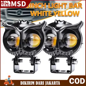 Lampu Tembak Laser LED D2 Owl 2 Warna CR7 Putih Kuning Jauh Dekat Dijamin Terang/Lampu Sorot Tembak Laser Gun Mini LED D2 Owl Mobil Motor 20Watt