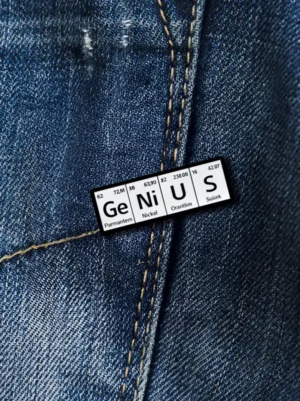 Creative Chemistry Element Symbol Brooch, Cute Fashion Alloy Badge for Daily Clothing Decor, Trendy All-match & Exquisite Brooch for Birthday Gift 6