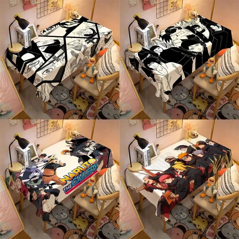 Alas Meja Periferal Naruto, Kain Habuk, Segi Empat Tepat, Dua Dimensi, Kain Sarung Kartun Animasi, Sesuai untuk Meja Asrama, Tahan Noda, Kain Penutup Alas Meja Linen
