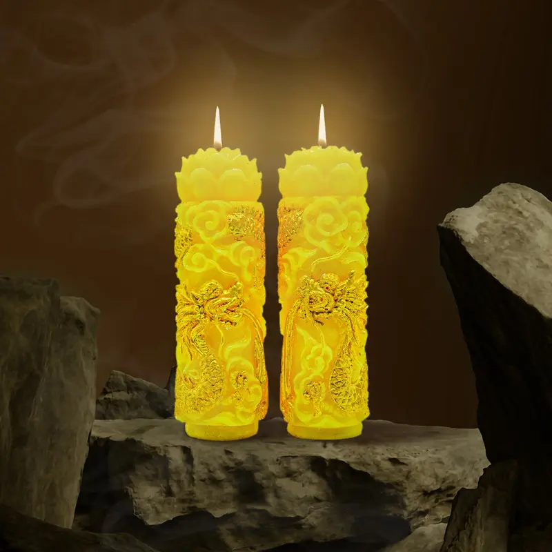 Nến Đôi Trụ Rồng VivianVu's Candles Trang Trọng Phù Hợp Lễ Chùa Cũng Bái - Nến Tâm Linh VivianVu's Candles 5