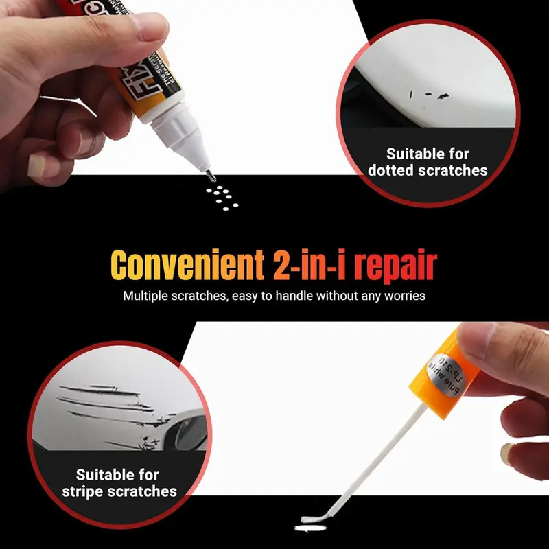 Touch Up Paint for Cars, Car Touch Up Paint Scratch Remover Pen for Vehicles Quick & Easy Solution to Erase Car Scratches Repair (Black) 2