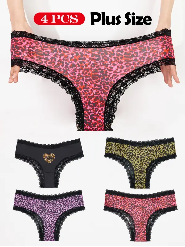 【Plus Size】 Cartoon Sun & Star Print Panty, Casual Comfy Breathable Knicker for Daily Wear, Women's Underwear for All Seasons 6