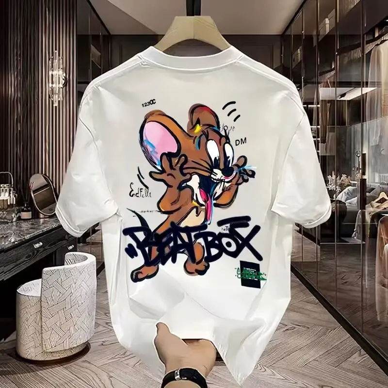 Áo Thun Cotton ngắn Tay Mùa hè, Dành Cho Nam, Phong Cách Thường Ngày Hợp Xu hướng Và Thời Trang, Thiết Kế In Hình, Cổ Tròn, Thích Hợp Cho Thể Thao, Thoáng Khí, 250gsm