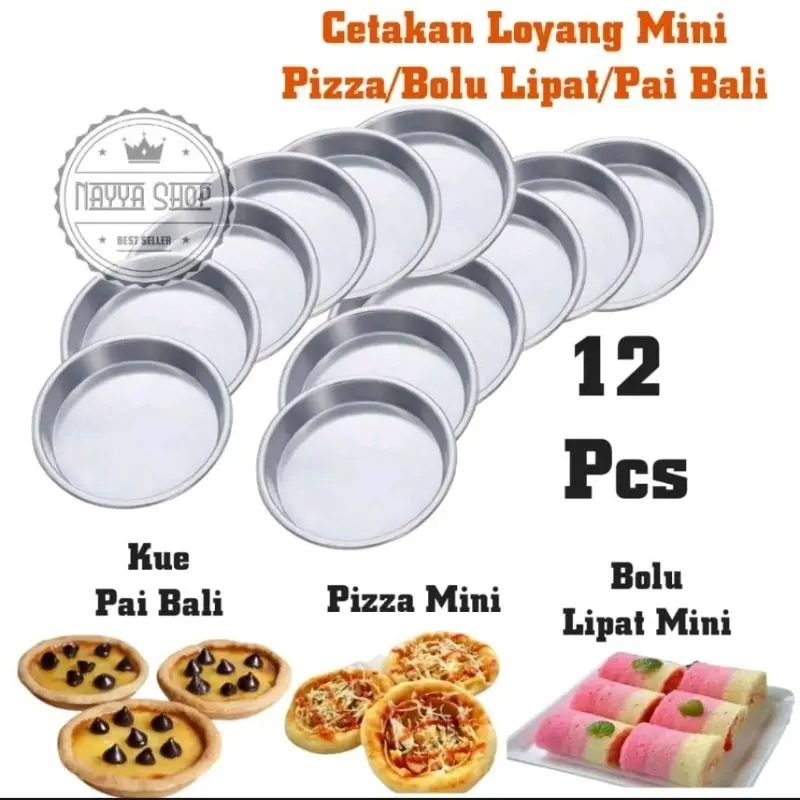 DAPUR MOMMY/ Loyang Pizza Almunium Tebal |Cetakan Kue Pizza Tebal |Loyang Bulat Pizza Lengkap Diameter 7cm, 8cm, 10cm, 12cm cetakan  khusus