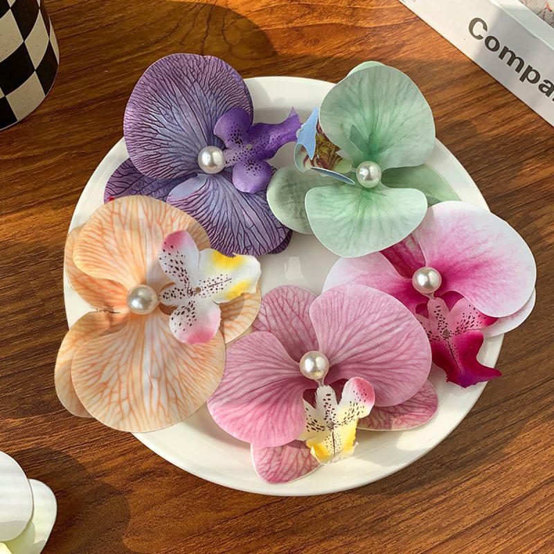 Kẹp Tóc Phalaenopsis, Hoa Tóc Mái Bên Ngọt Ngào Phụ Kiện Tóc, Siêu Thanh Lịch, Phong Cách Mới, Thiết Kế Đẹp, Thời Trang, Hàng Có Sẵn Năm 2025, Bán Chạy, Thích Hợp Cho Phụ Nữ 8