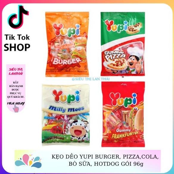 KẸO DẺO YUPI BURGER, PIZZA,COLA, BÒ SỮA, HOTDOG GÓI 96G