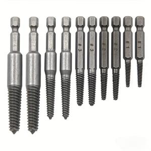 Juego de extractores de tornillos de vástago hexagonal, 10 piezas/set Herramienta manual para remover tornillos de vástago hexagonal, Accesorios para herramientas eléctricas para tornillos dañados y oxidados
