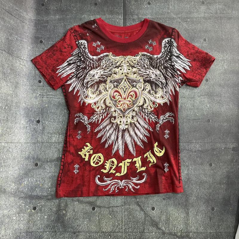 Áo thun hoa văn chỉ nổi đại bàng nhiều màu