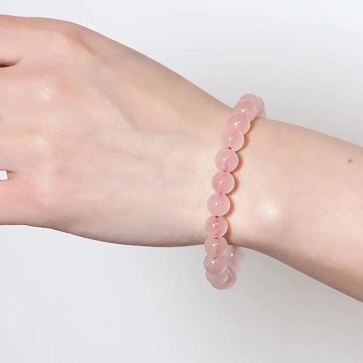 Product Introduction of Simple fashion accessories rose natural crystal bracelet for women sweet stripping powder horse shade bracelet single bangle simple fashion accessories 2