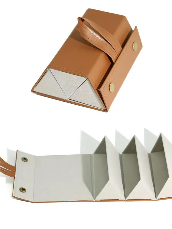 Modern Multi-functional Glasses Storage Box, Foldable Pu Leather Glasses Case, Large Capacity Glasses Storage Box for Women & Men 3