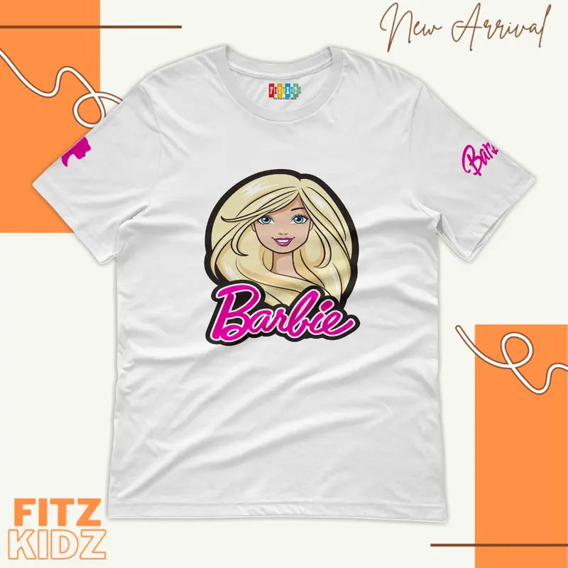 Fitzkidz ‌Kaos Anak Motif Barbie Perempuan Viral Gratis Ongkir Bahan Katun Combed 30s Barbie Hair Fashion 5