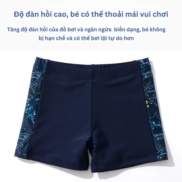 Đồ bơi bé trai họa tiết cá mập kiểu dáng thể thao hàng chính hãng YUKE mẫu mới 2023 cho bé tới 45kg 7