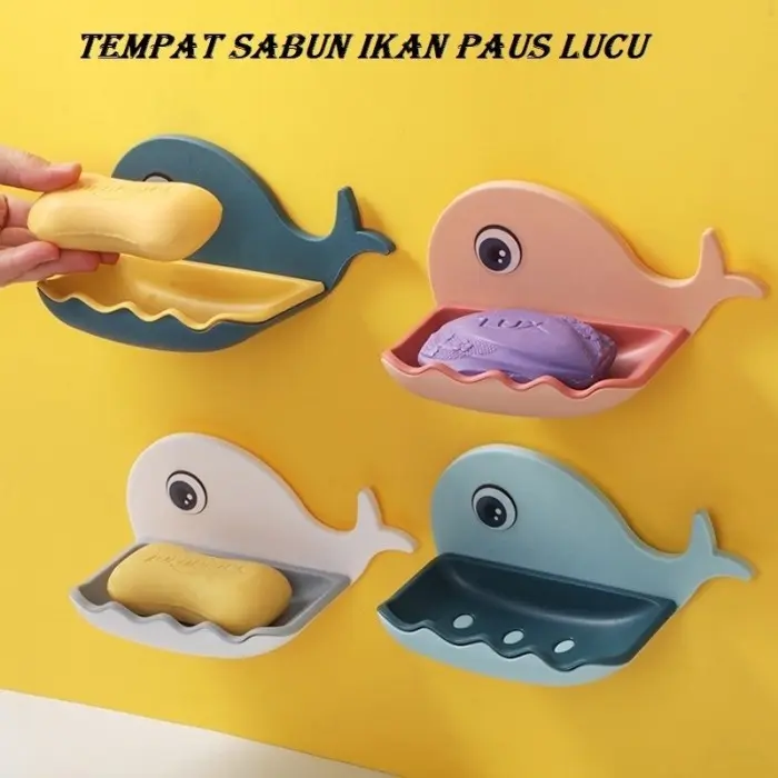 Tempat Sabun Batang Model Ikan Paus Wadah Sabun Batang Rak Kamar Mandi