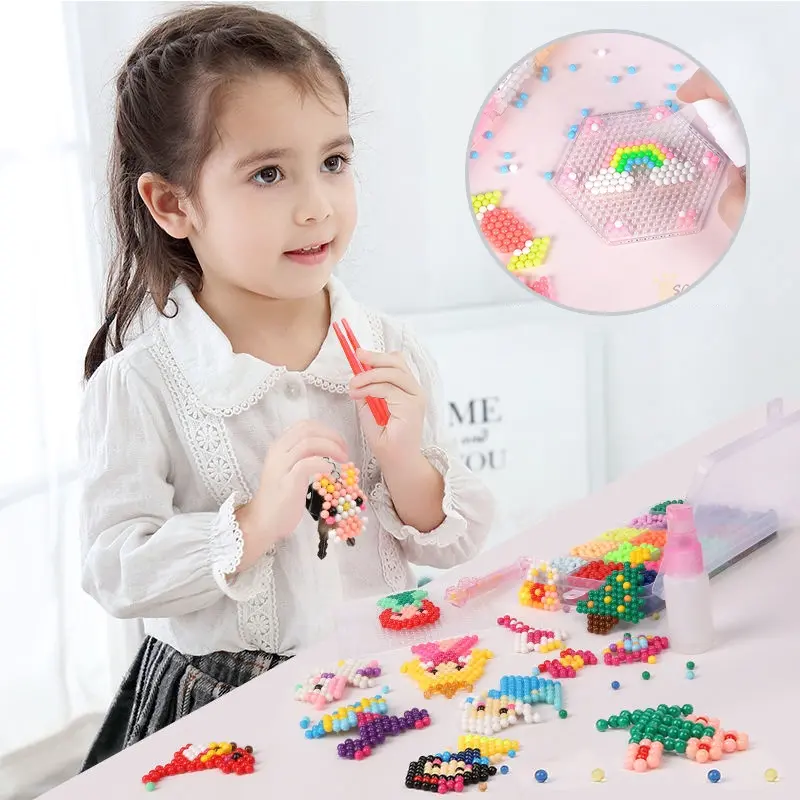 SONICE Kit Manik-manik Aqua Magic 3000 Manik-manik Air, Mainan Anak-anak Set Hadiah Kreativitas Mainan Pendidikan Manik-manik Air Semprot Dengan Seluruh Set Aksesori Kerajinan Seni 5