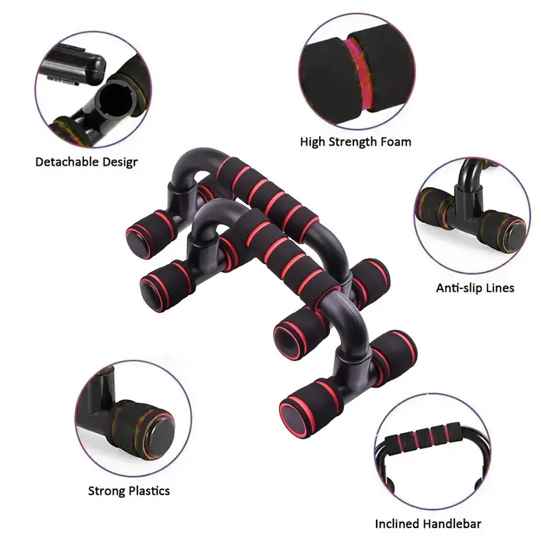 Portable Home Fitness Equipment Set, 7 Counts/set Abdominal Wheel & Push Up Bar & Resistance Band & Jump Rope & Hand Gripper, Fitness Equipment for Home Gym 5