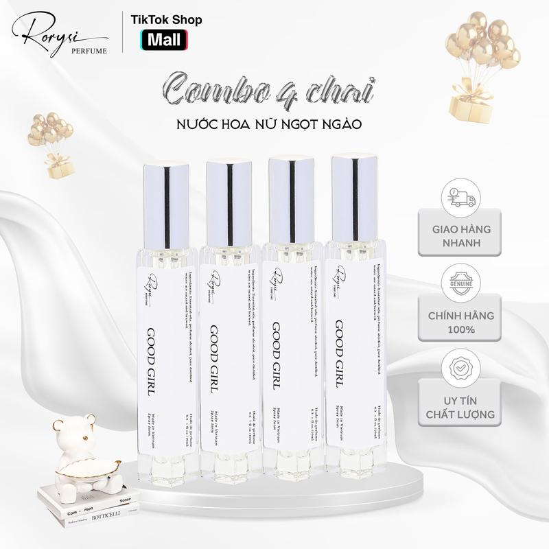 Combo 4 Chai Nước Hoa Nữ Rorysi Good Girl  Mùi Hương Gợi Cảm , Huyền Bí , Ngọt Ngào Dạng Xịt 10ml  Perfume