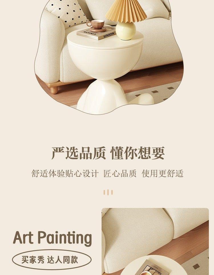Product Introduction of Bàn Đầu Giường, Bàn Tròn Nhỏ, Giá Để Đồ, Bàn Cà Phê, Phong Cách Sang Trọng Giá Cả Phải Chăng, Bàn Bên Ghế Sofa, Phong Cách Ins Có Thể Di Chuyển, Thích Hợp Để Sử Dụng Đầu Giường 2
