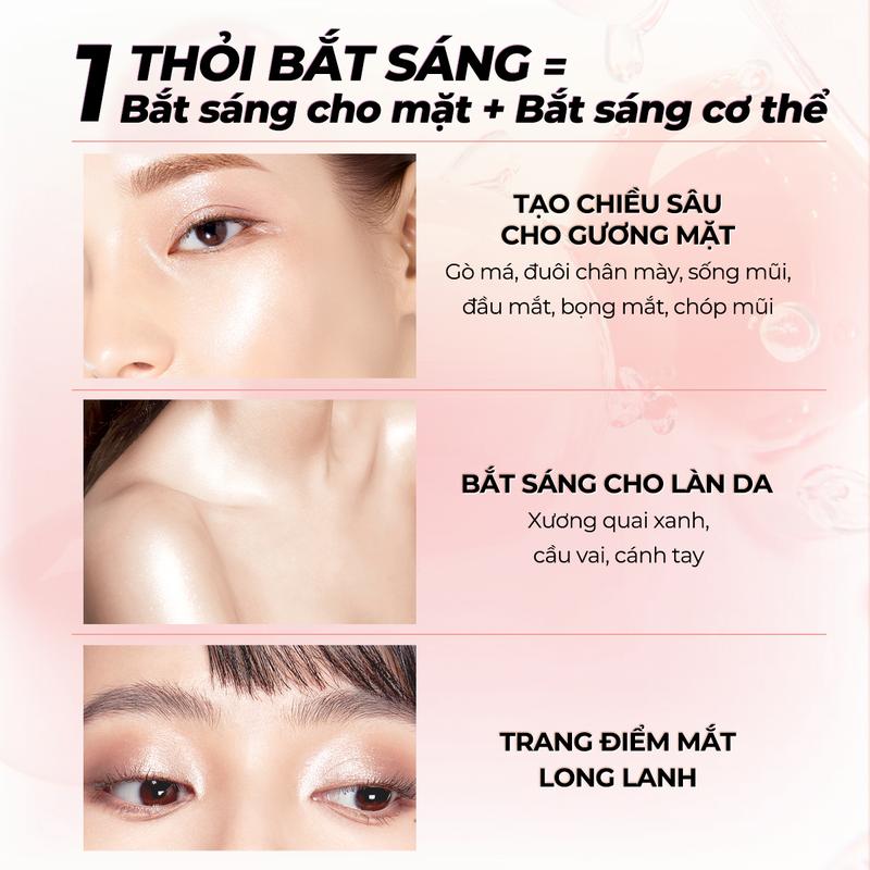 Product Introduction of SACE LADY Highlighter Kem bắt sáng lâu trôi chống thấm nước Trang điểm mặt 8g 1