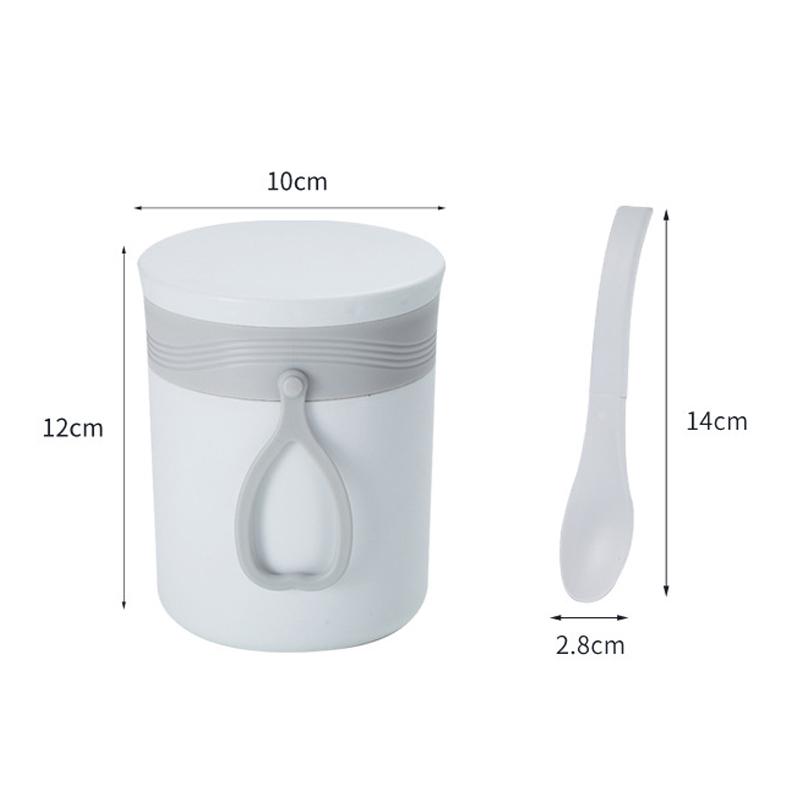 Product Introduction of 304 Stainless Steel Breakfast Cup 450ML Korea Style Sealed Soup Container Luch Boxs Portable Leak Proof Milk Cup with Folding Spoon 30