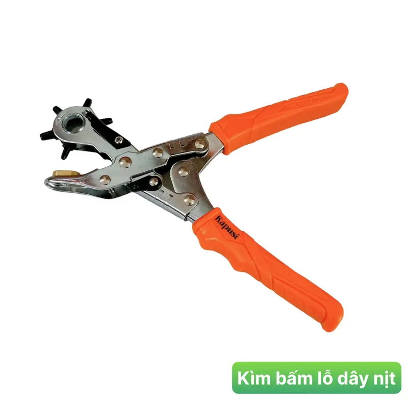 Kìm bấm lỗ trợ lực Kapusi Japan giảm 30% lực bấm, bấm thắt lưng, dây nịt, bấm dây da đồng hồ, giày dép, bìa cứng 3