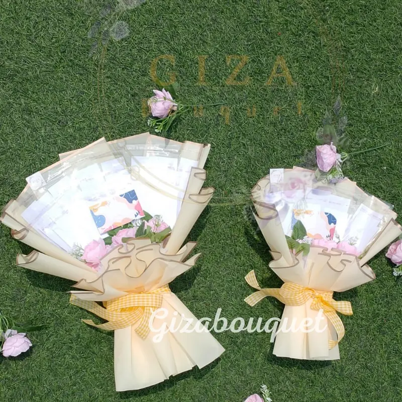 Ready Money Bouquet / Buket Uang warna Yellow Beige 1