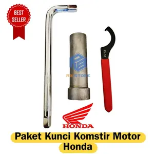 Honda Paket Kunci Komstir Motor 32mm Segi 8 & Kunci 45-52mm Universal Best Seller Alat Buka Pasang Komstir Motor Honda