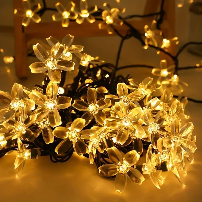 Cherry Blossom LED Fairy Lights, Waterproof Flower LED String Light, Battery Required Light String For DIY Wedding Birthday Party Bedroom Garden
