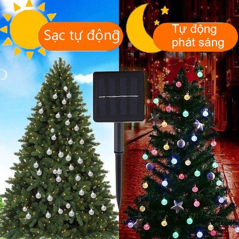 Đèn LED năng lượng mặt trời 8 chế độ, dây dài 12m 100 bóng 4