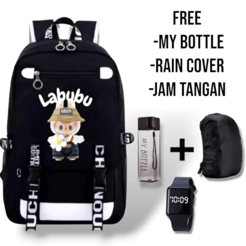 TAS SEKOLAH ANAK SD LAKI LAKI PEREMPUAN BONEKA LABUBU TAS RANSEL SEKOLAH ANAK COWOK CEWEK KEKINIAN KOREAN FASHION BANYAK BONUSNYA tas  anak