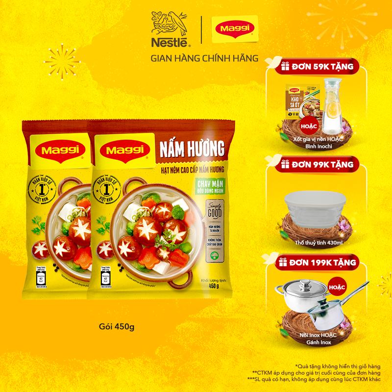Nestlé VN Combo 2 Hạt nêm cao cấp MAGGI Nấm Hương (Gói 450g)-ST