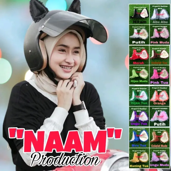 Kuping Helm Kucing Bisa Fullface Bogo Halfface