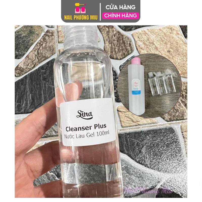 Nước Lau Gel Nail Sina Chiết 100ml Làm Nail Không Màu Làm Mềm Gel Vệ Sinh Cọ Rửa Tiện Lợi Sạch Sẽ Nail Phương Miu Phá Gel
