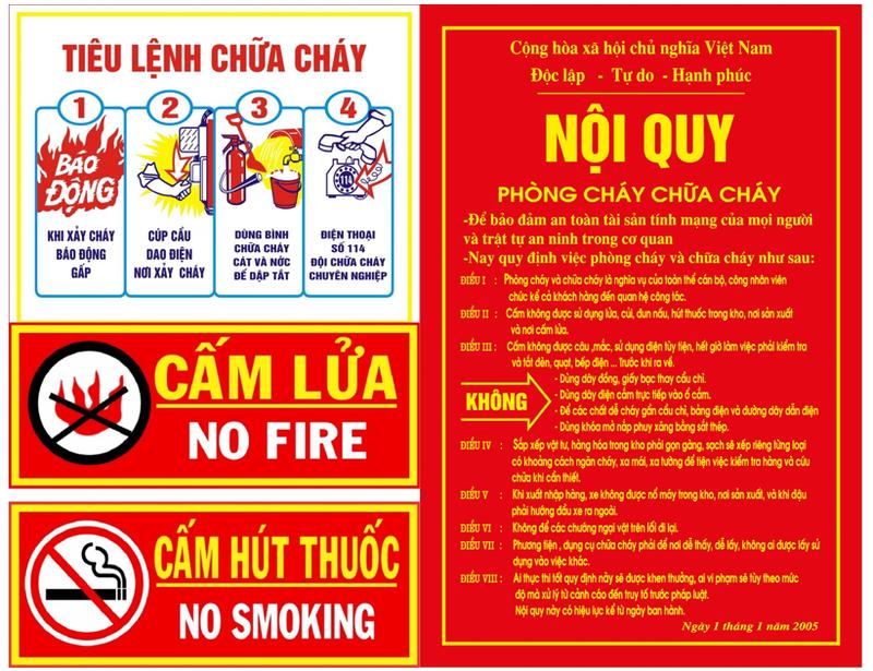  Bảng tiêu lệnh nội quy phòng cháy chữa cháy 