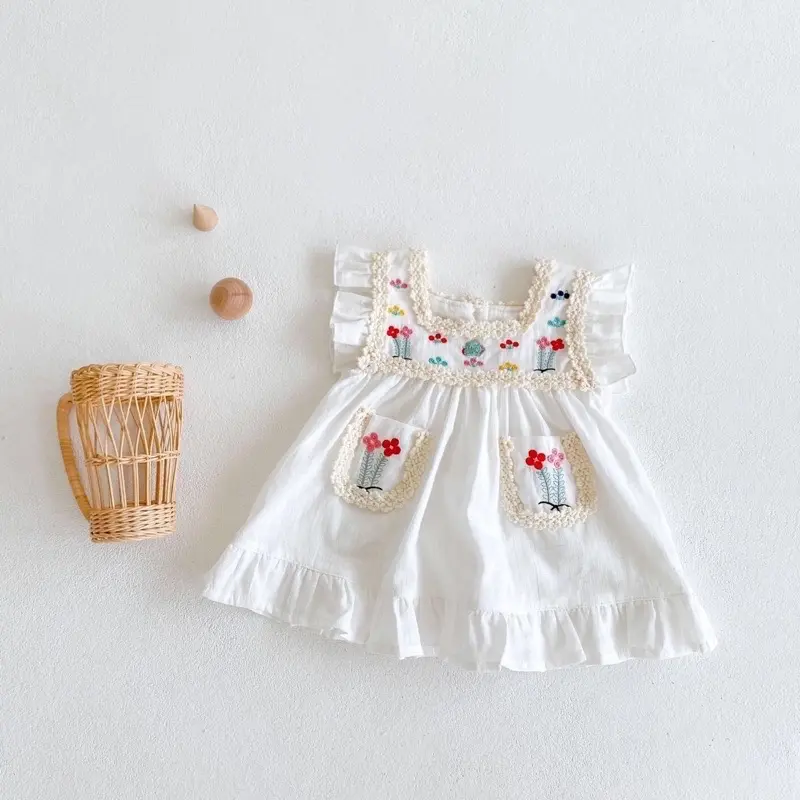 BABYSHWN - white floral garden dress