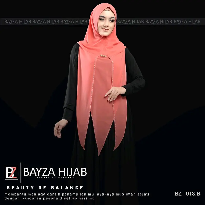 Jilbab Instan Hoodie Soft ped Antem Bz 013 by Bayza hijab Mewah hijab unic Simple 0