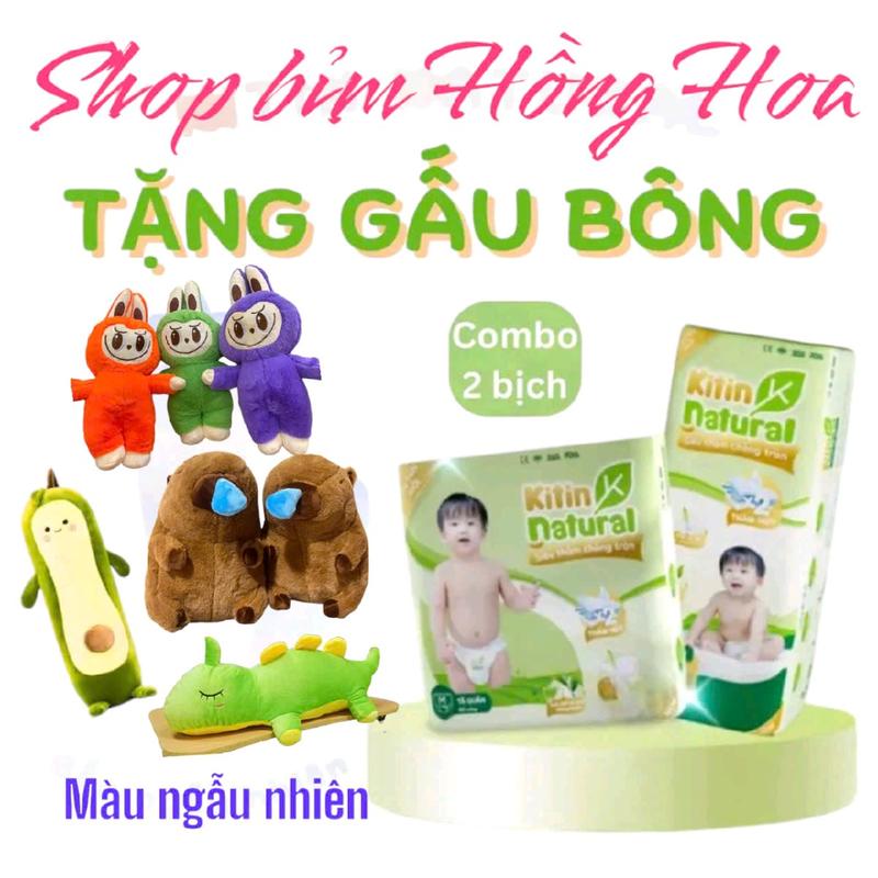 (tặng gấu bông) combo 2 bịch tã bỉm kitin natural mềm mỏng thấm hút tốt Cho Bé Voi Kem Kem 0