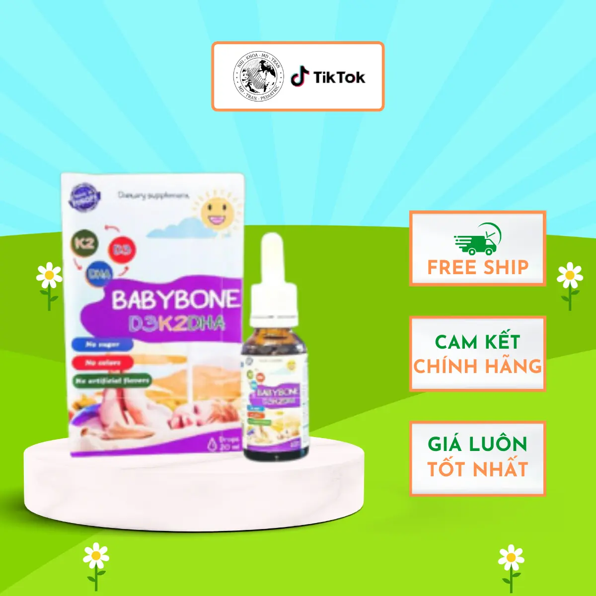 SIRO VITAMIN D3K2 + DHA BABYBONE 20ML D3 HẤP THU CANXI TỐI ĐA, DHA PHÁT TRIỂN TRÍ NÃO, TĂNG CHIỀU CAO