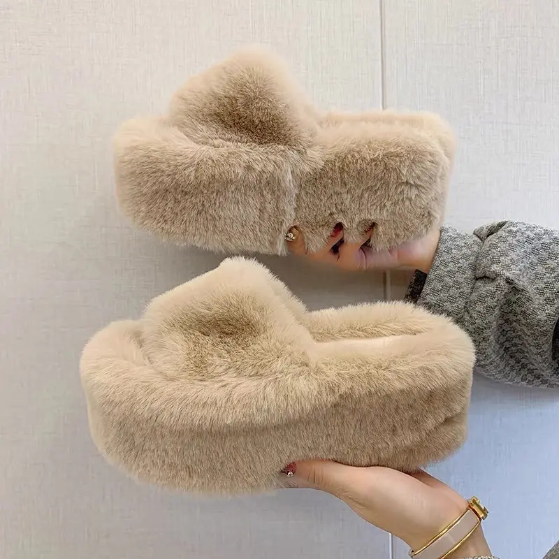 Dép lông 6cm bản ngang hách dáng (lùi 1 size) DéP Nữ Quai Ngang GiàY Shoes