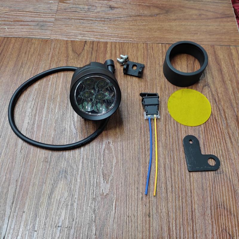   VG90  Combo đèn trợ sáng L4X LEN sương màu vàng + pát chân gương gắn xe máy + công tắc passing Phụ Tùng 