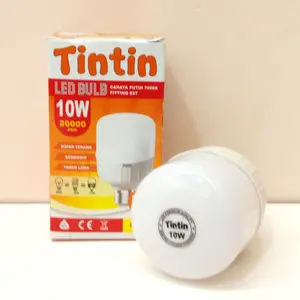 10PCS Paket Grosir bohlam lampu led TINTIN 10 w 10 watt Putih